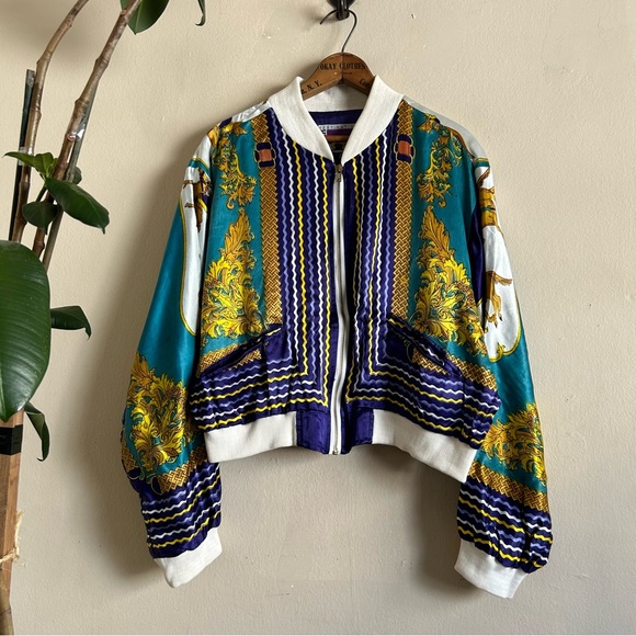 Vintage Equestrian Satin Bomber - Picture 2 of 11